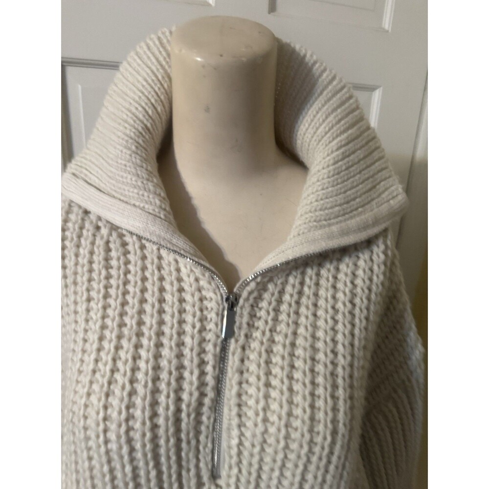 H&M Chunky Knit Half-Zip Sweater Women Size Large (12-14)
